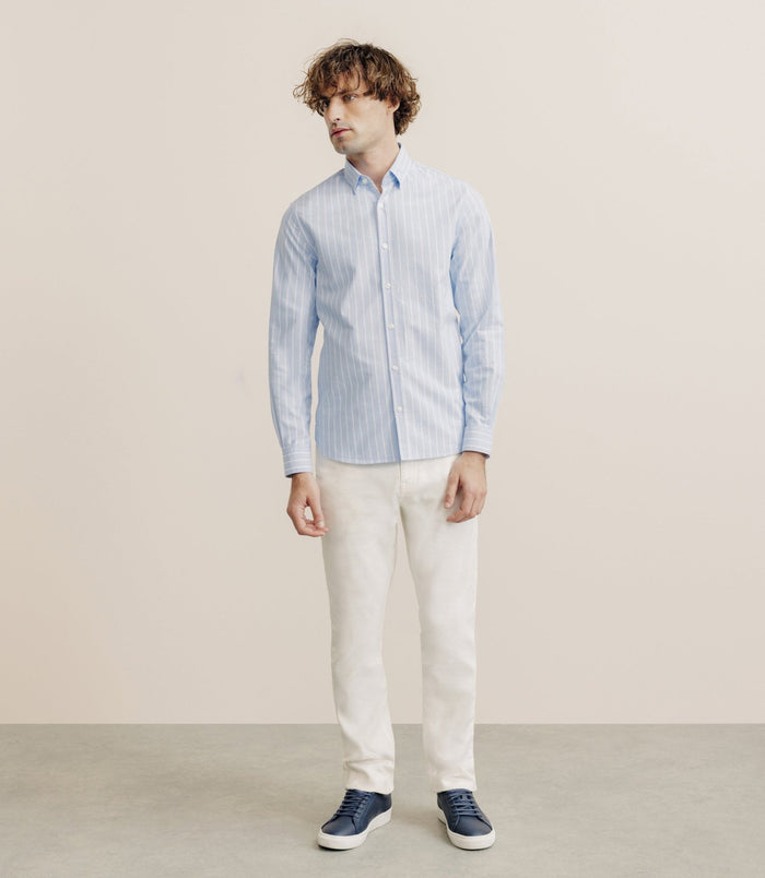 Izac Chemise Regular Rayée Ciel