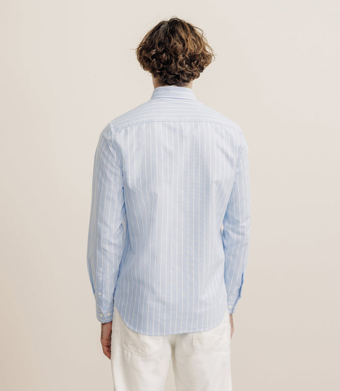 Izac Chemise Regular Rayée Ciel