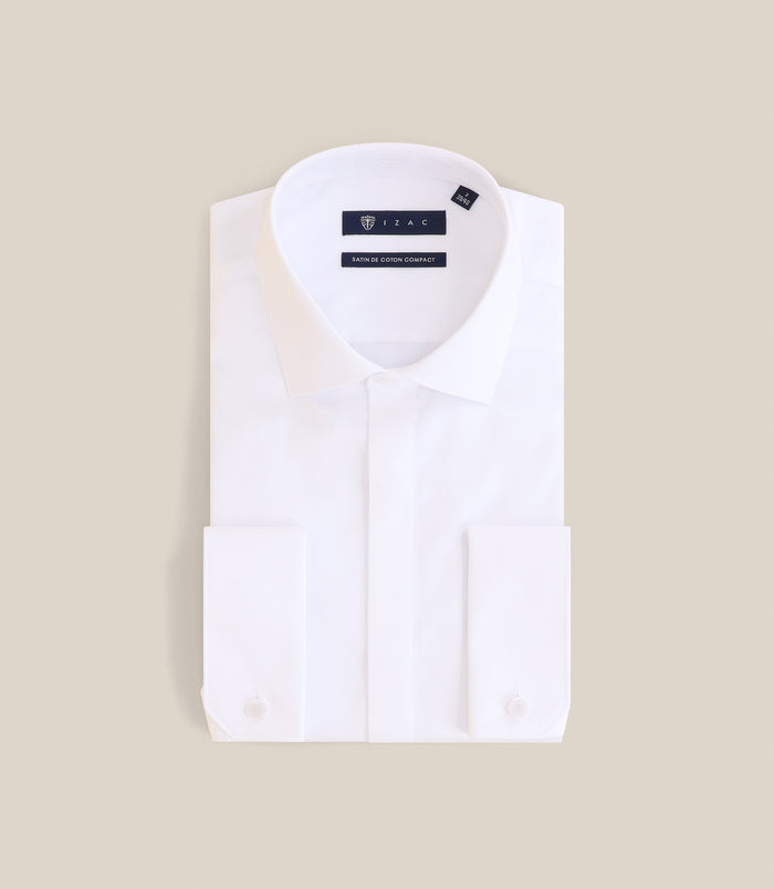 izac Chemise satin de coton blanche