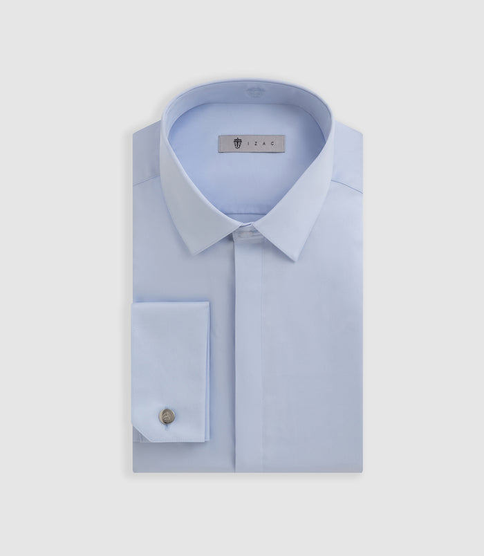 izac Chemise satin mixte slim ciel "Satinmixteslim"