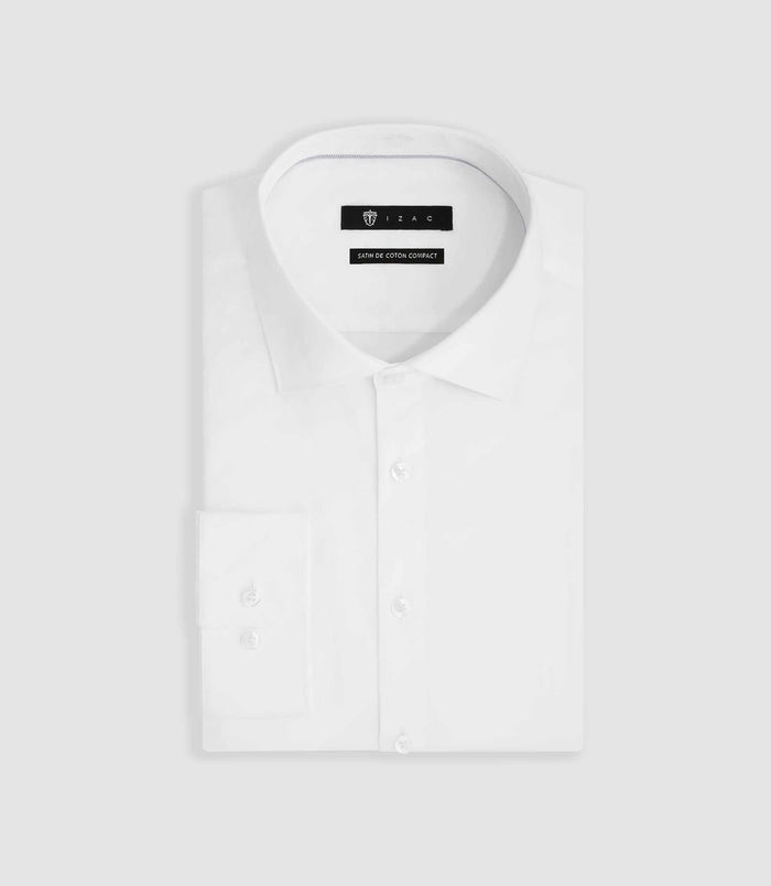 Izac Chemise Satin Slim Blanche "Satinslim"