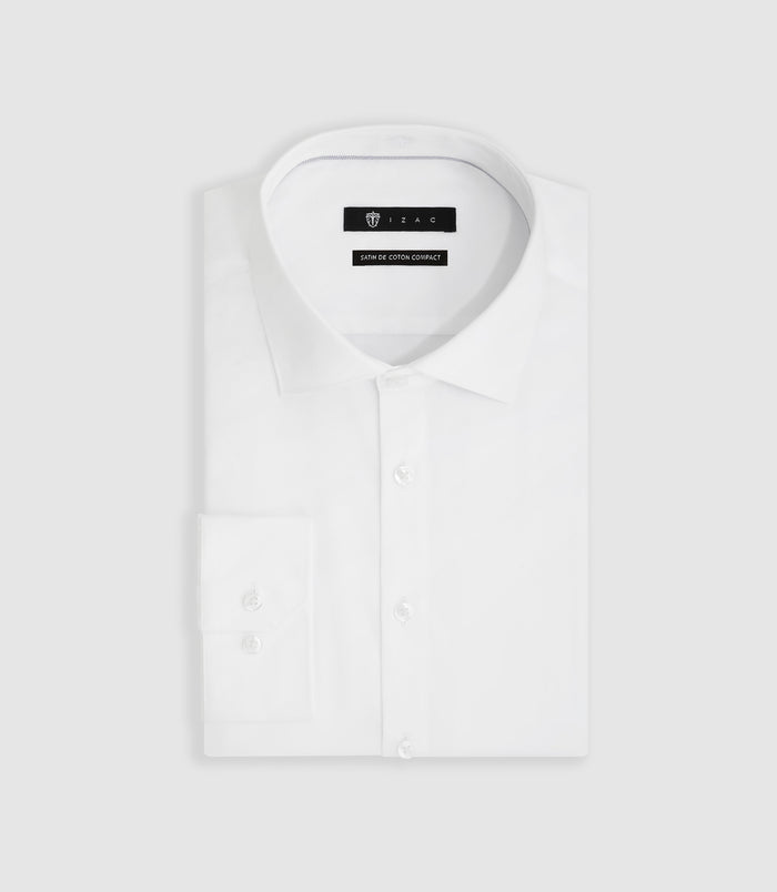 izac Chemise satin slim blanche "Satinslim"