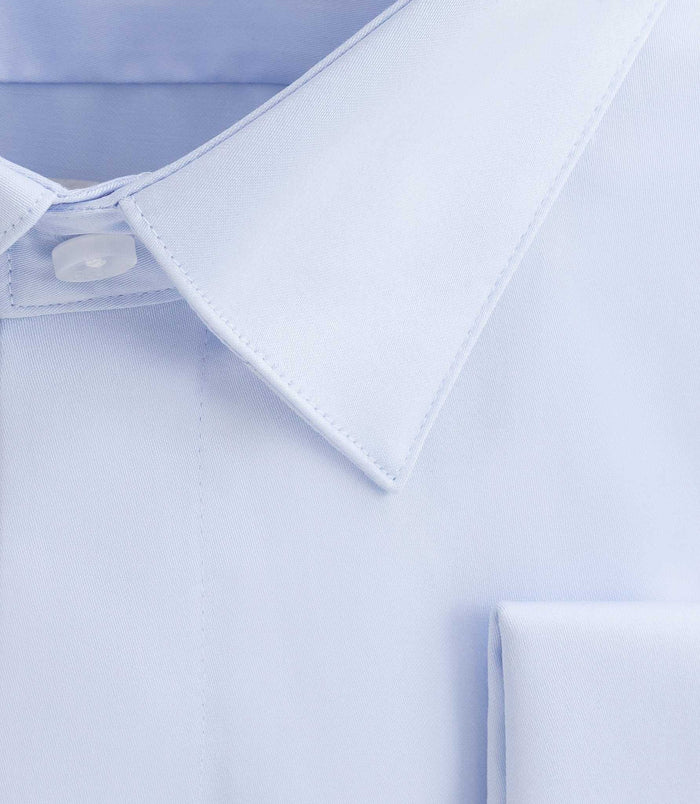 Izac Chemise Satin Slim Ciel "Satinmixteslim"