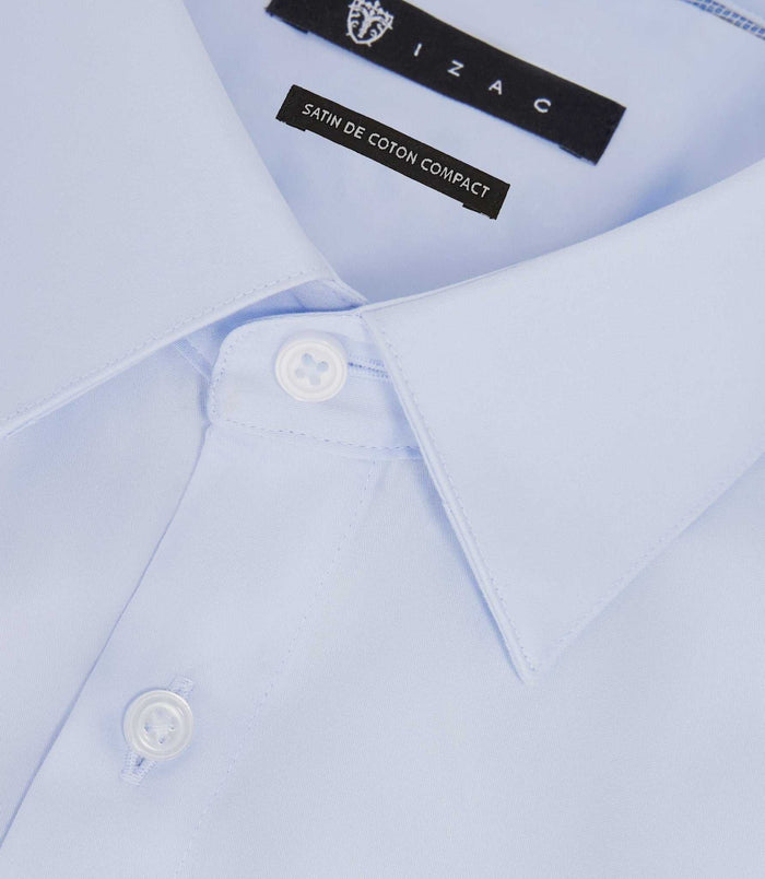 Izac Chemise Satin Slim Ciel "Satinslim"