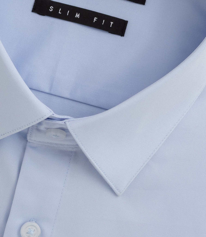 Izac Chemise Satin Slim Ciel "Satinslim"