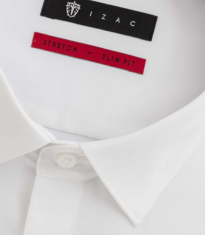 Izac Chemise Satin Stretch Blanc "Sastretchbasic"