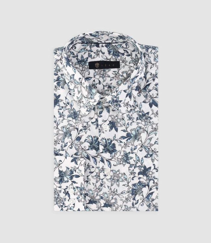 izac Chemise slim à imprimé floral blanc