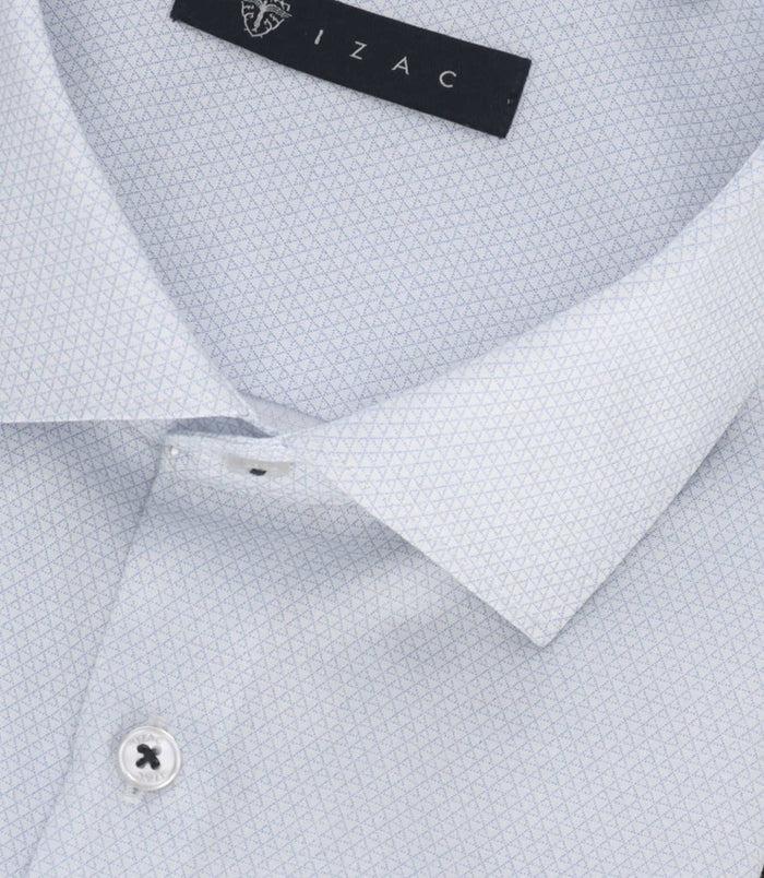 Izac Chemise Slim à Imprimé Micro Motifs Bleu MAEL