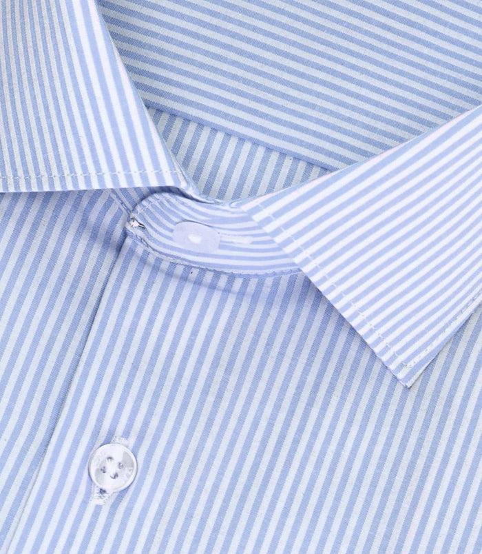 Izac Chemise Slim à Rayures Bleu Ciel MADDOX