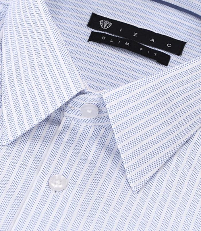 Izac Chemise Slim à Rayures Bleu Ciel PALY