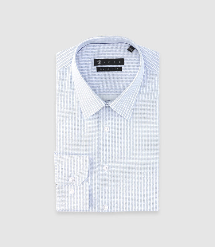 izac Chemise slim à rayures bleu PALY