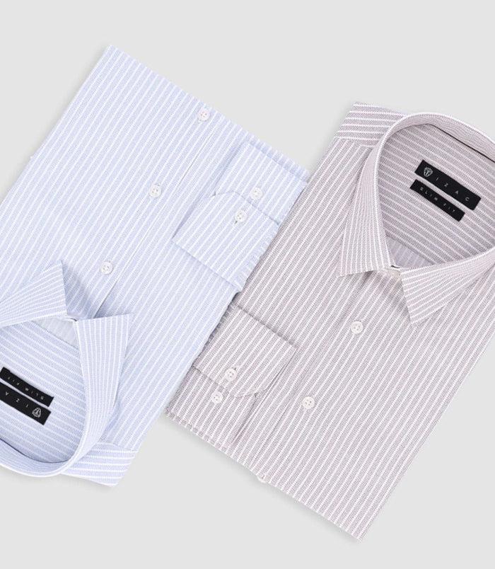 Izac Chemise Slim à Rayures Bordeaux PALY