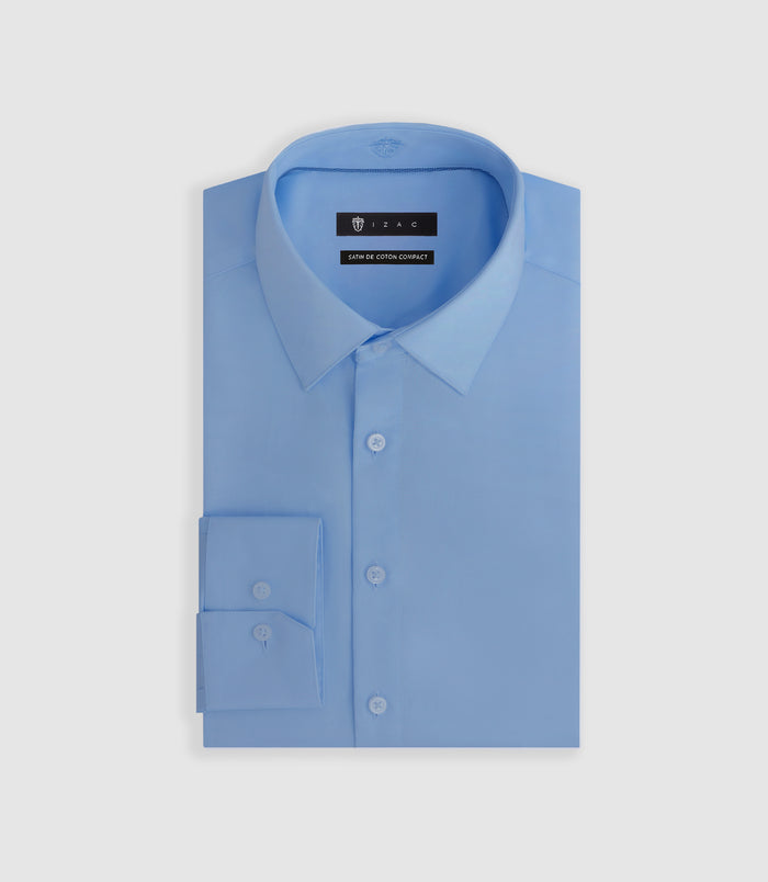 izac Chemise slim bleu glacé "Satinslim"