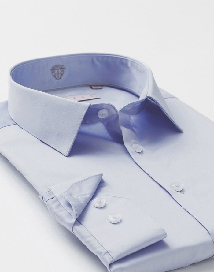 Izac Chemise Slim Coton Ciel "Satinslim"