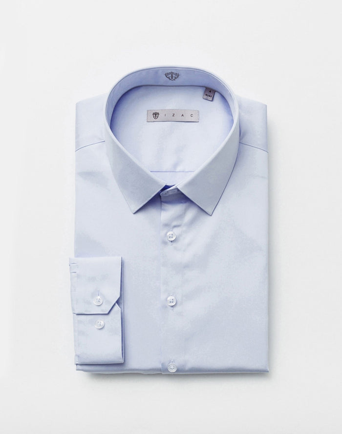 izac Chemise slim coton ciel "Satinslim"