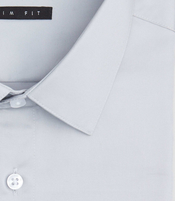Izac Chemise Slim Coton Gris-clair «Satinslim»