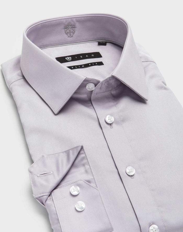 Izac Chemise Slim Coton Lilas