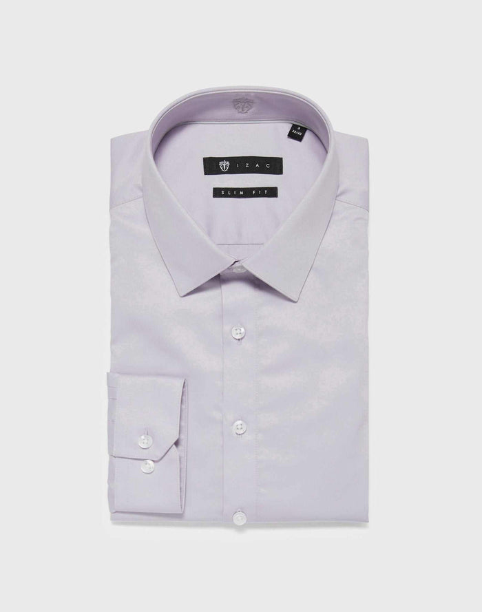 izac Chemise slim coton lilas