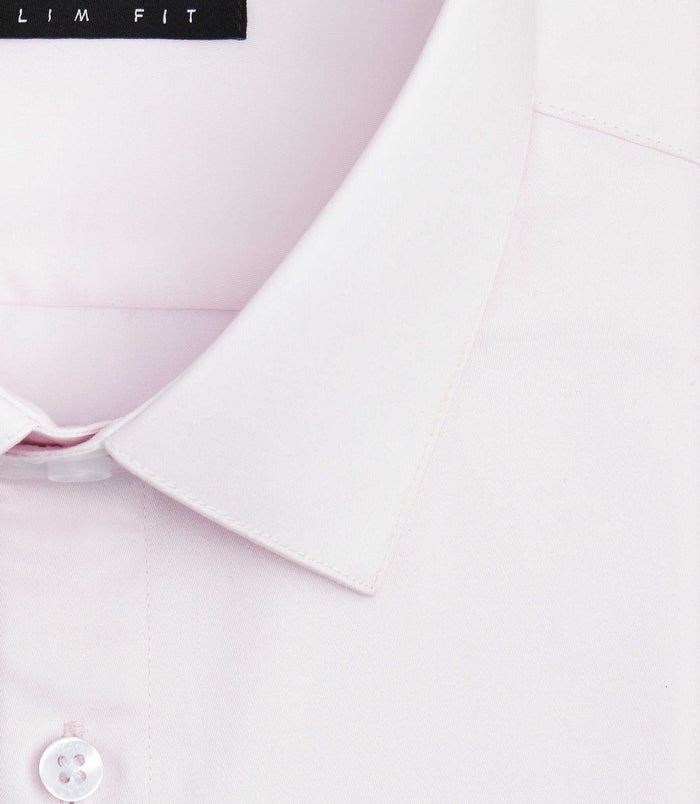 Izac Chemise Slim Coton Rose «Satinslim»