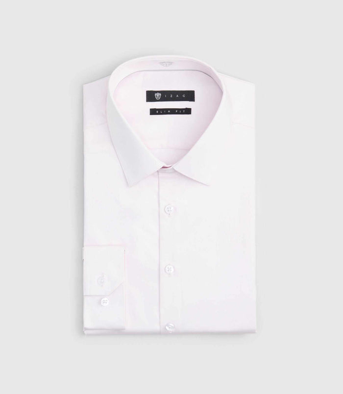 izac Chemise slim coton rose «Satinslim»