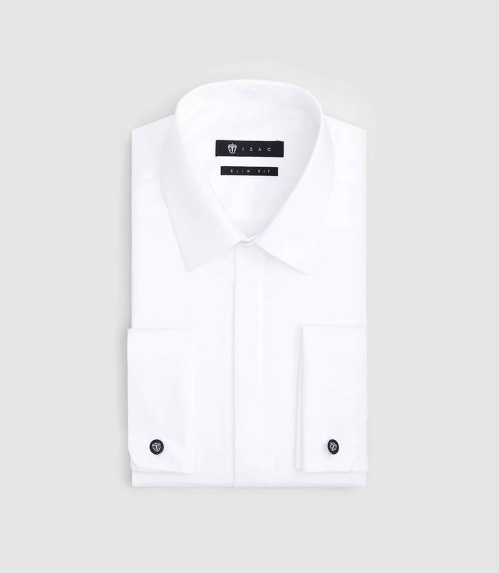 Izac Chemise Slim En Satin Blanc "Satinmixteslim"