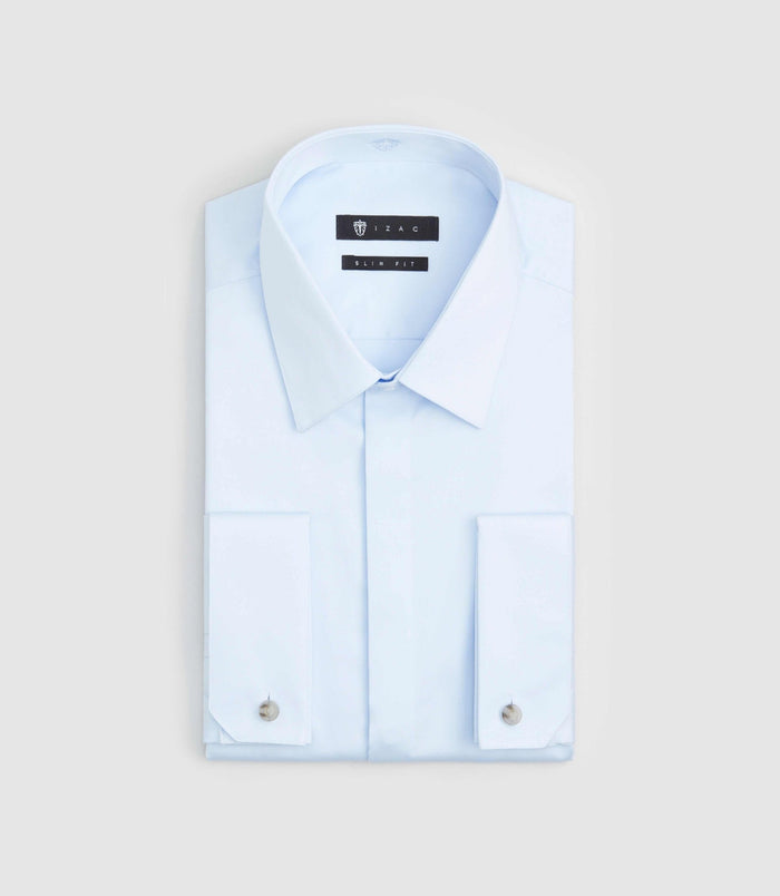 izac Chemise slim en satin ciel "Satinmixteslim"