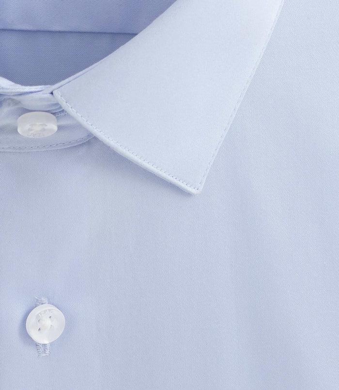 Izac Chemise Slim En Satin De Coton Ciel "Satinslim"