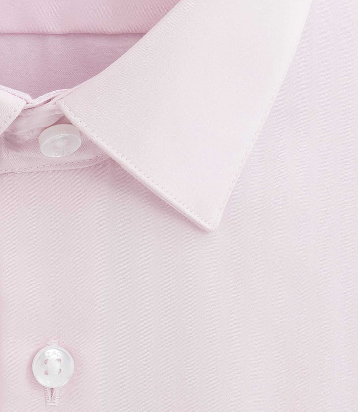 Izac Chemise Slim En Satin De Coton Rose "Satinslim"