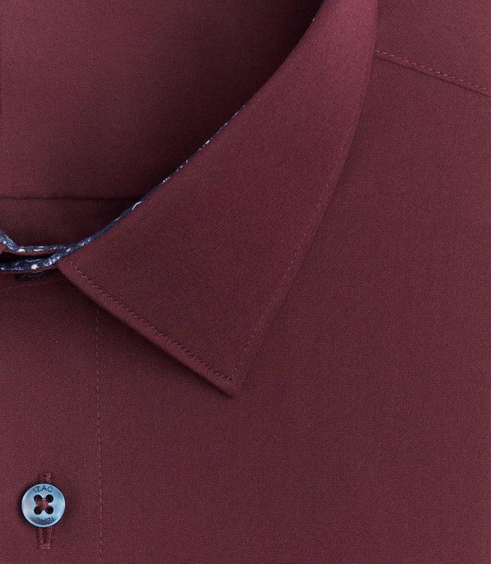 Izac Chemise Slim Fantaisie Bordeaux "Sapeur"