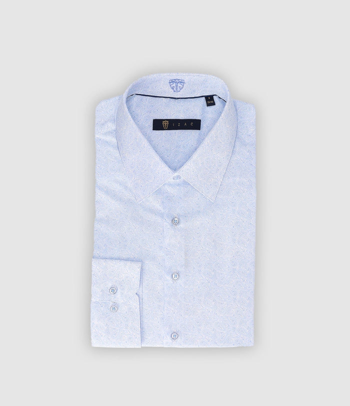 izac Chemise slim imprimée ciel PAQUITO