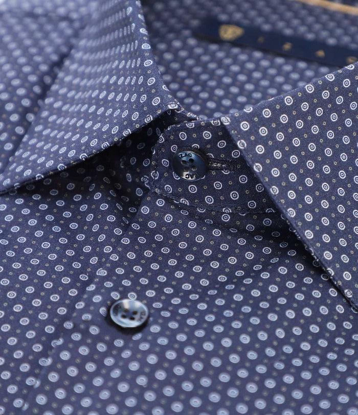 Izac Chemise Slim Imprimée Marine PRIMAEL
