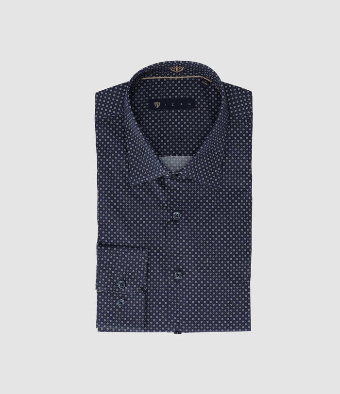 izac Chemise slim imprimée marine PRIMAEL
