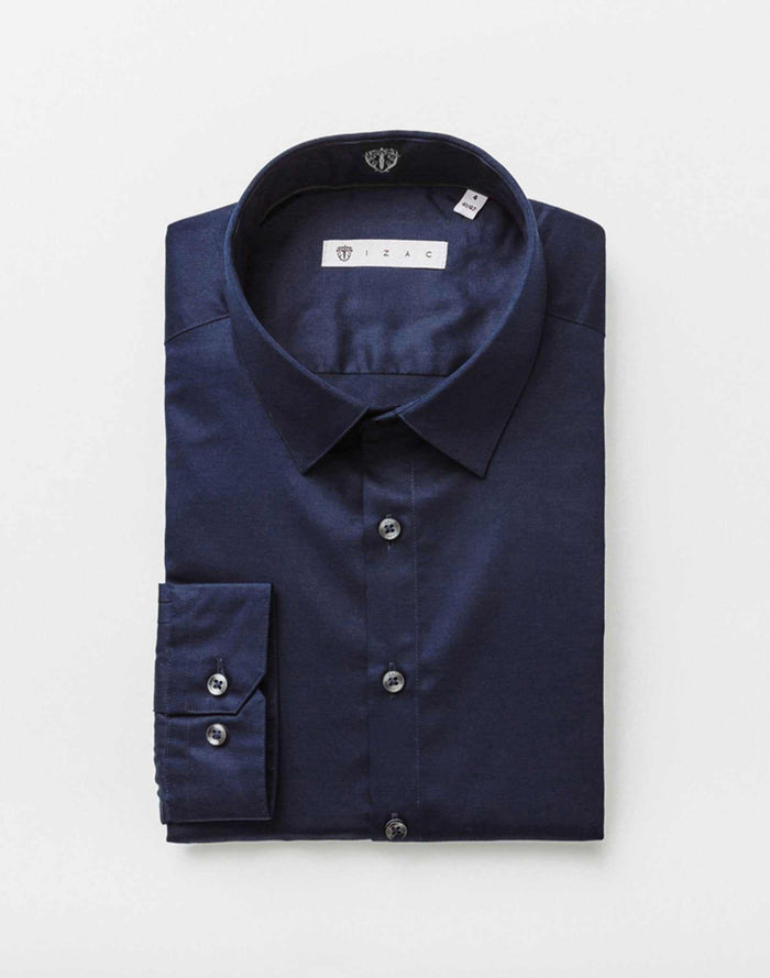 izac Chemise slim marine foncé "Satinslim"
