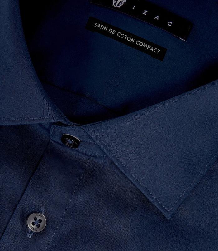 Izac Chemise Slim Marine "Satinslim"