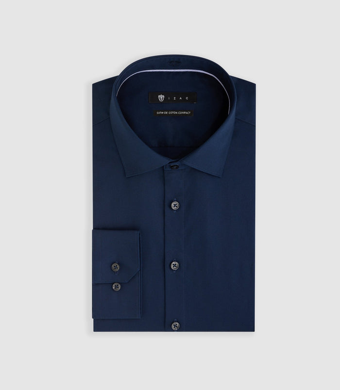 Izac Chemise Slim Marine "Satinslim"