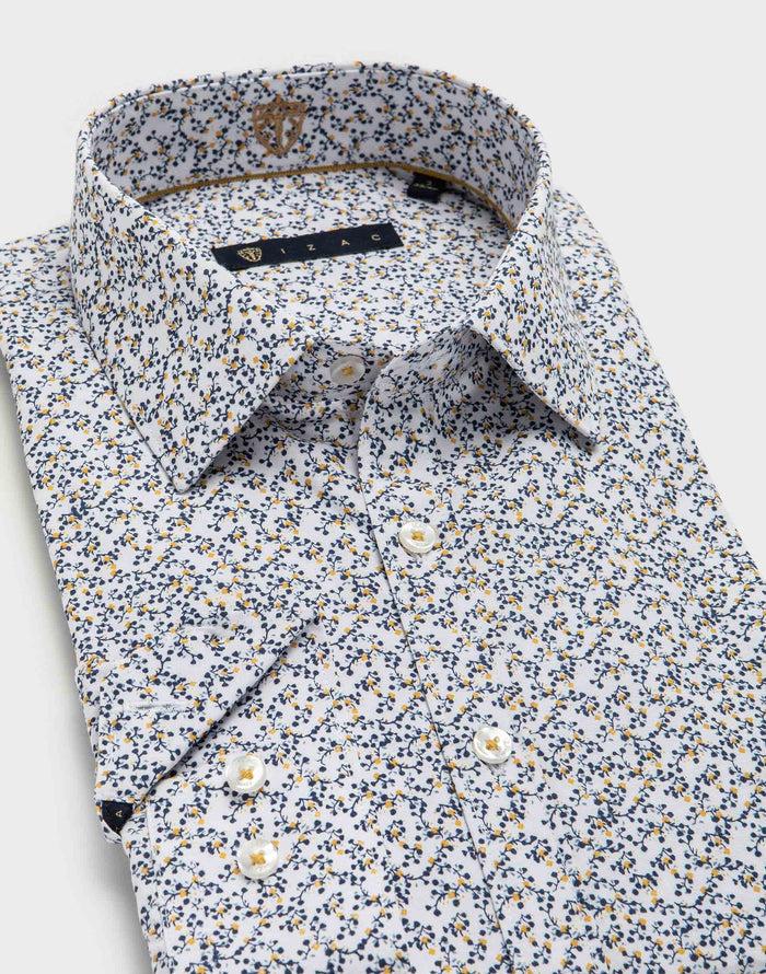Izac Chemise Slim Motif Fleurs