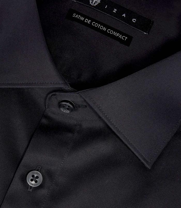 Izac Chemise Slim Noire "Satinslim"