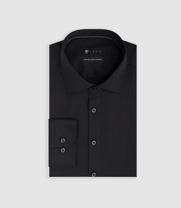 izac Chemise slim noire "Satinslim"