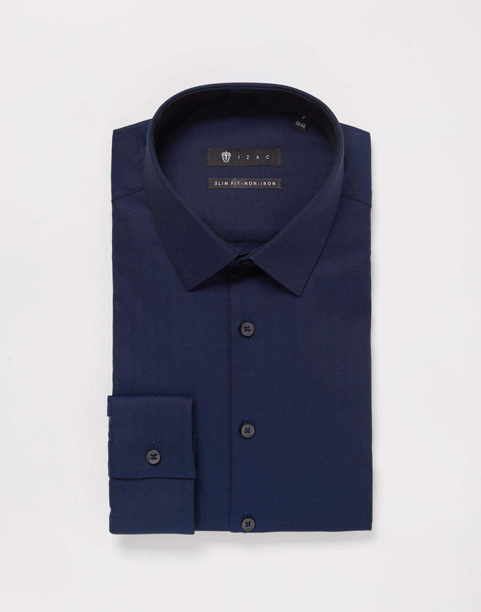 izac Chemise slim non-iron marine