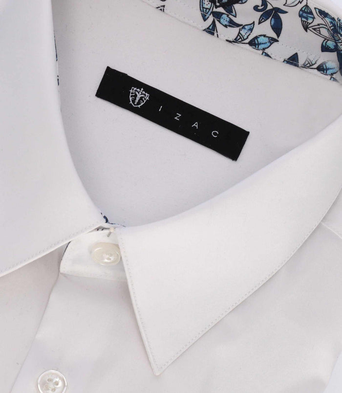Izac Chemise Slim Unie Blanche MADOC