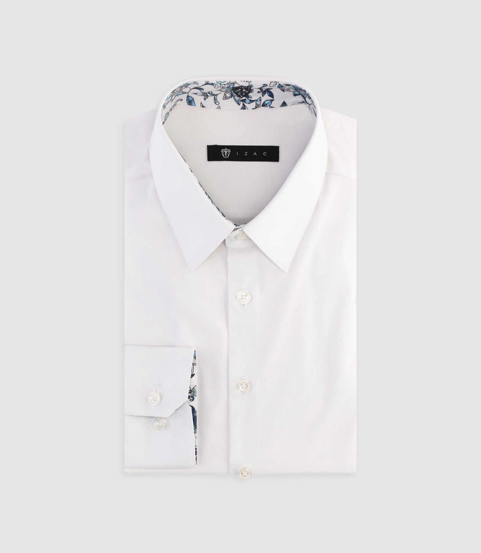 Izac Chemise Slim Unie Blanche MADOC