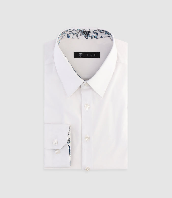 izac Chemise slim unie blanche MADOC
