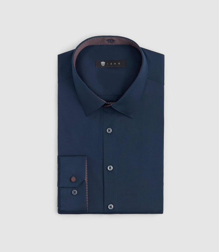 Izac Chemise Stretch Fantaisie Marine "Sacha"