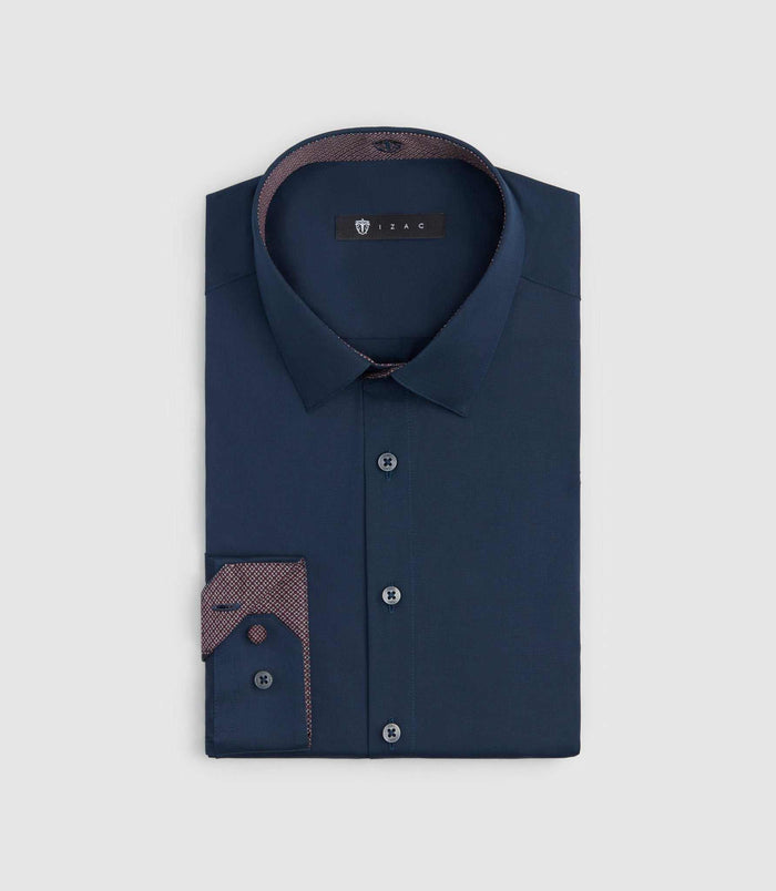izac Chemise stretch fantaisie marine "Sacha"