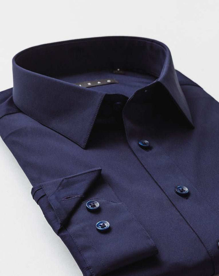 Izac Chemise Stretch Marine Foncé