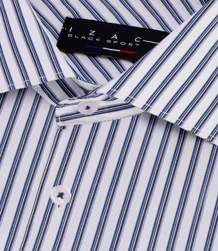 Izac Chemise Tissée à Rayures Bleu PELOUSE