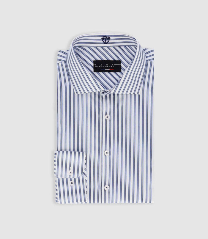 Izac Chemise Tissée à Rayures Bleu PELOUSE