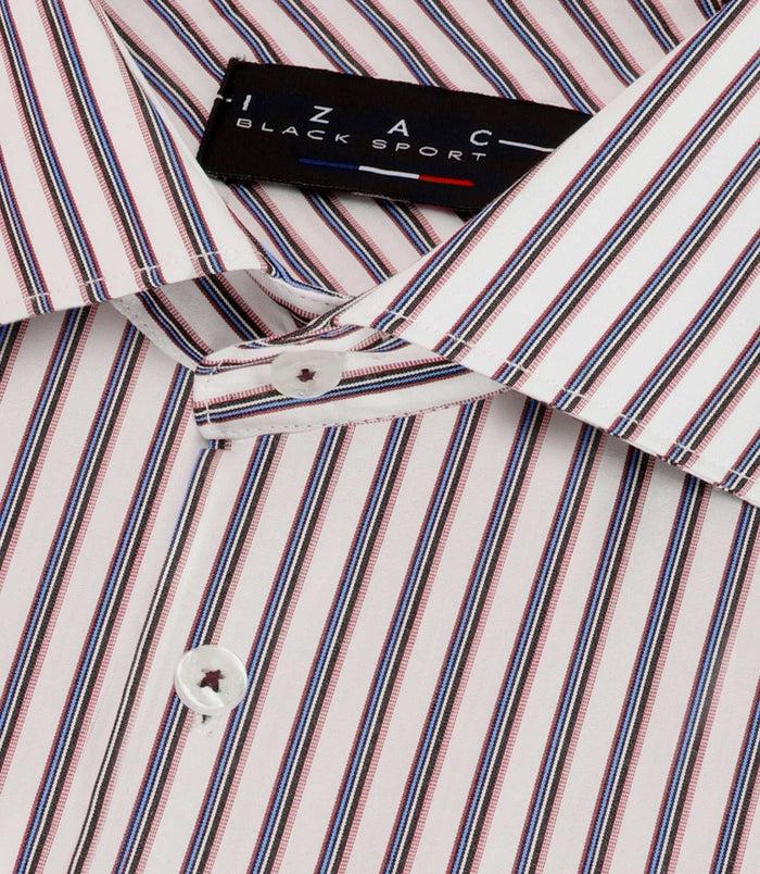 Izac Chemise Tissée à Rayures Bordeaux PELOUSE
