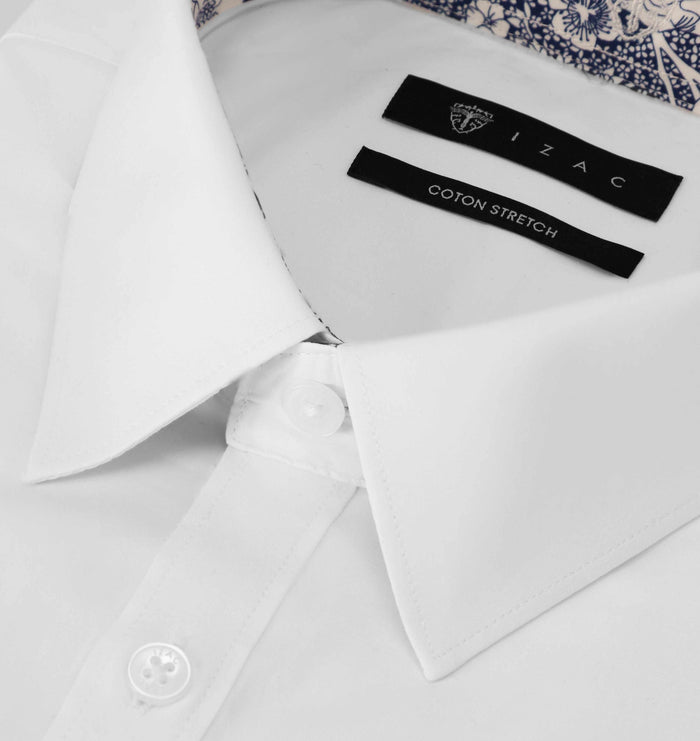 Izac Chemise Uni Garni BLANC