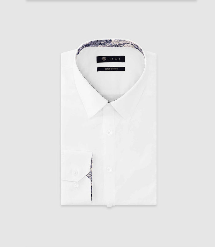 izac Chemise uni garni BLANC
